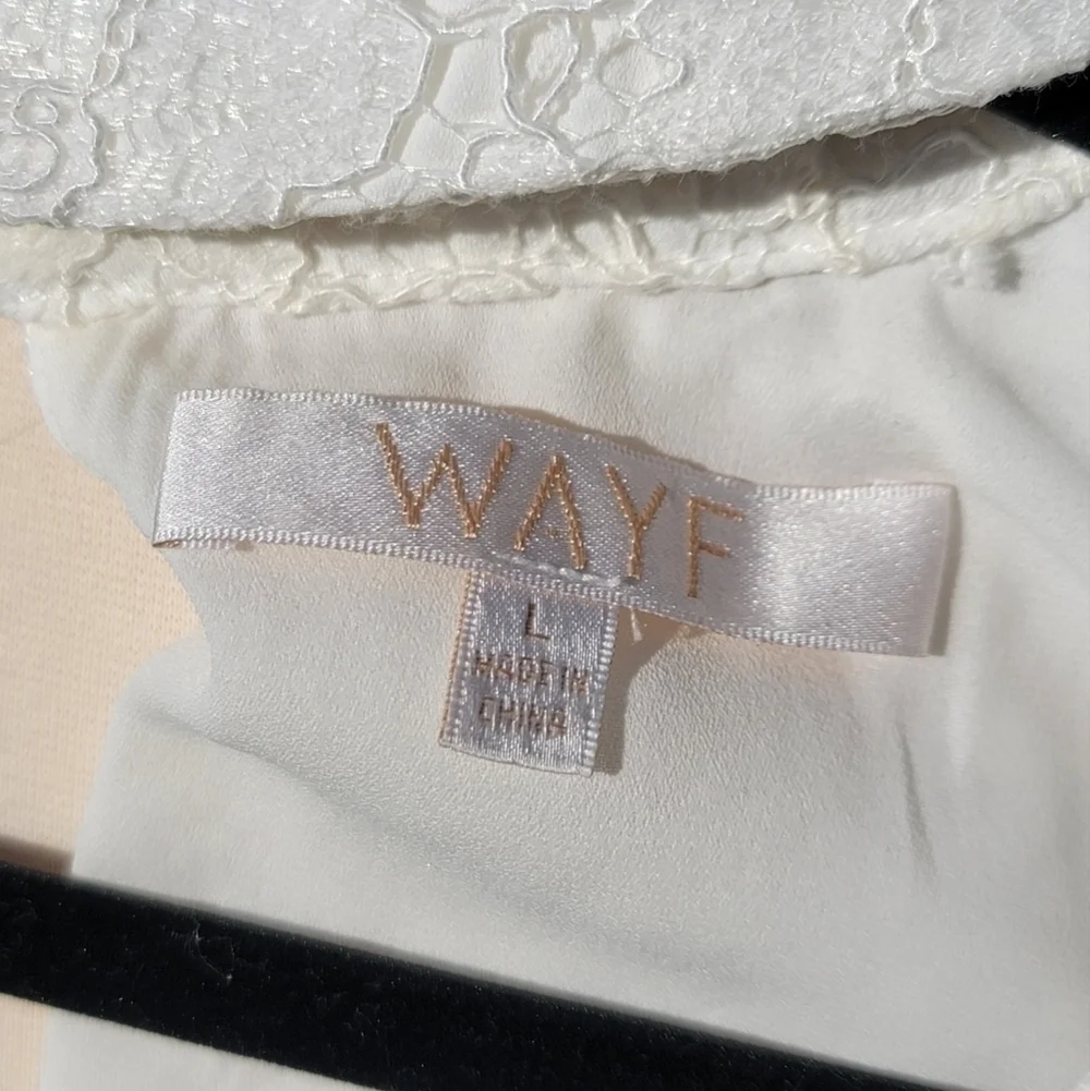 WAYF RAYAN FLORAL LACE CHOKER  BELL SLEEVE BLOUSE, SZ LARGE